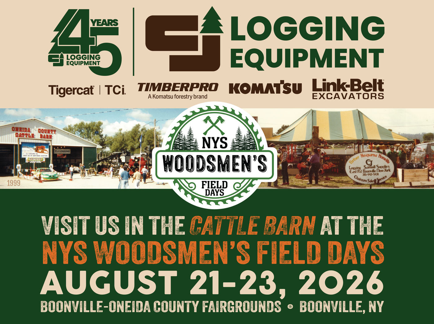 CJ Logging Equipment, Inc. to Exhibit at the 79th NYS Woodsmen's Field Days