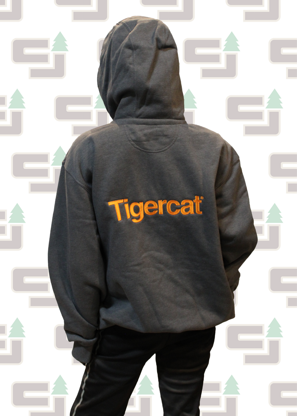 Tigercat® CJ Logging Equipment Embroidered Carhartt Quarter-Zip Hooded Sweatshirt
